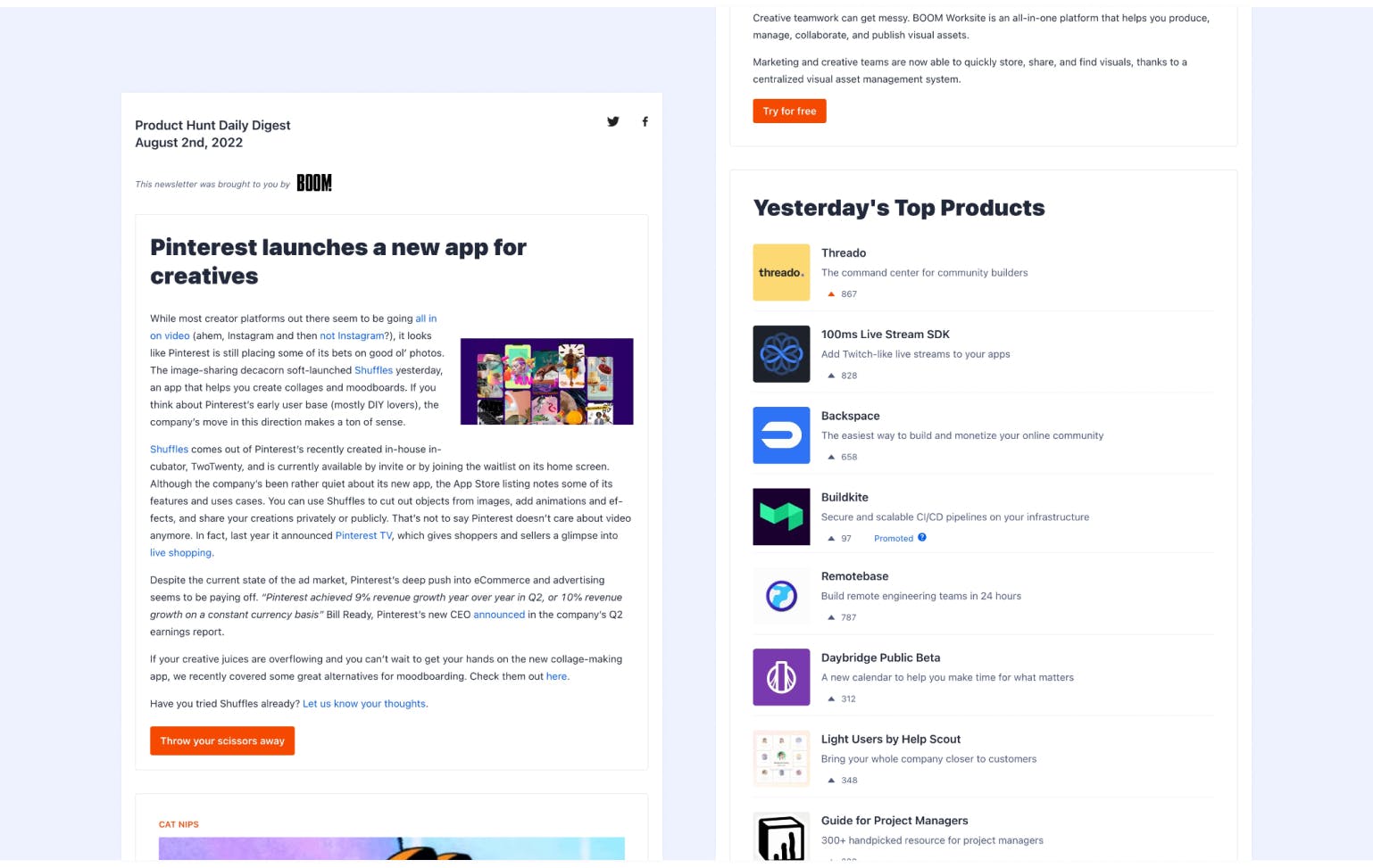 Example of a good landing page